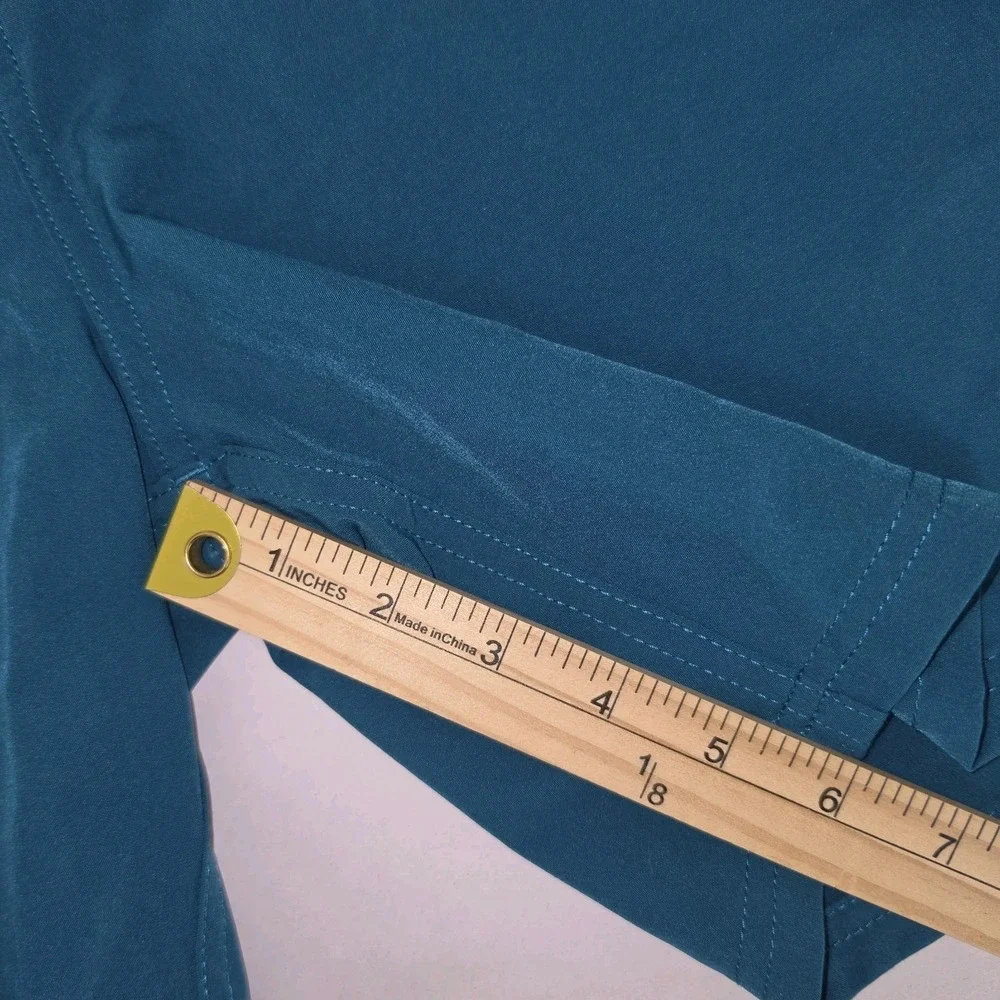 Quiksilver Amphibian Shorts Men 33 Blue Green Teal 4 Way Stretch Surf Swim 6.5